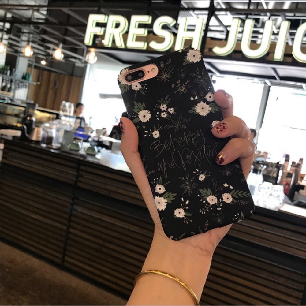 White Flower Print iPhone Case